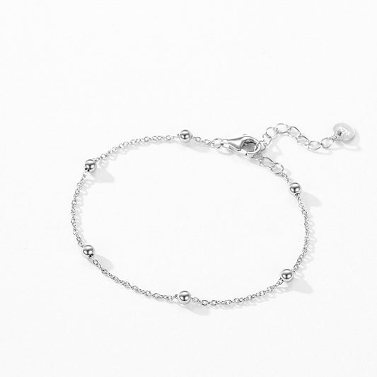 Armband Beaded Wire/Blanche